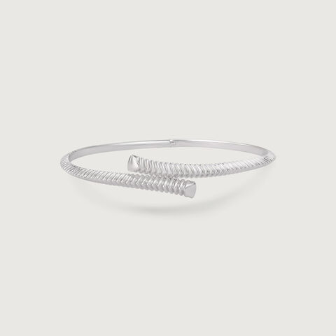 Grunge Twist Silver Bangle