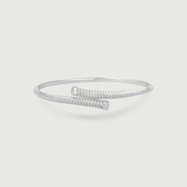 Grunge Twist Silver Bangle,,hi-res image number null