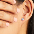 Shimmering Flower Silver Earrings,,hi-res view 2