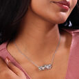 Mother of Pearl Blossom Silver Necklace,,hi-res view 2