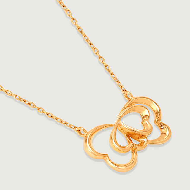 Hearts Symphony 14kt Pure Gold Pendant with Chain,,hi-res view 4