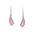925 Silver Slender Hoop Earrings with Rubies,,hi-res view 1