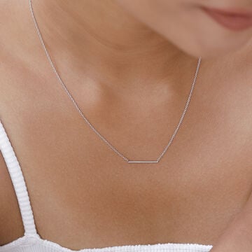 18KT Elegance In Simplicity White Gold Pendant With Chain