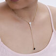 18KT Yellow Gold Charming Diamond and Onyx Necklace,,hi-res view 4