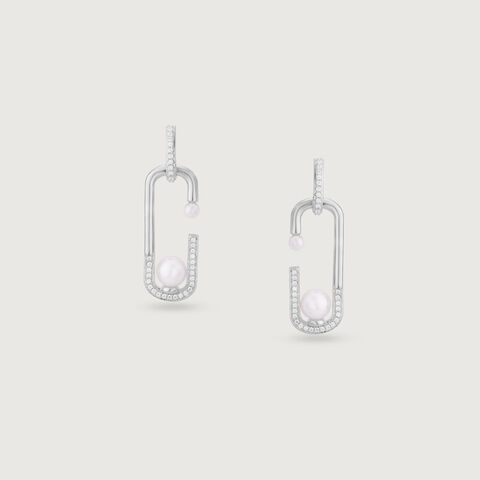 Loop Glow Silver Drop Earrings