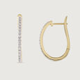 Minimalist Chic Gold & Diamond Hoop Earrings,,hi-res view 4