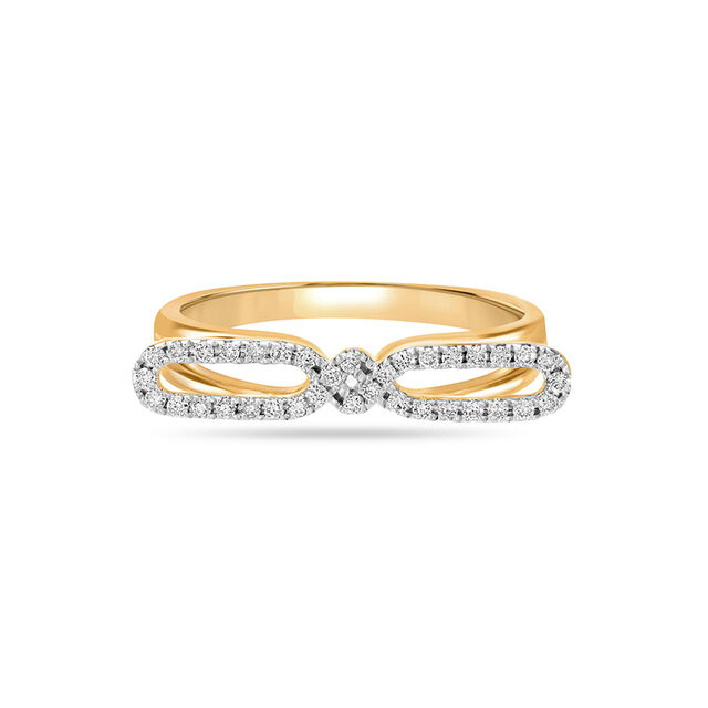 18 KT Glittering Yellow Gold Diamond Ring,,hi-res view 2