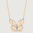 Cupid Edit 14KT Yellow & White Gold Diamond Necklace,,hi-res view 3