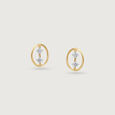 Oval Pop Diamond Earrings,,hi-res view 3