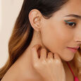 Heptagonal Elegance 18KT Drop Earrings,,hi-res view 3