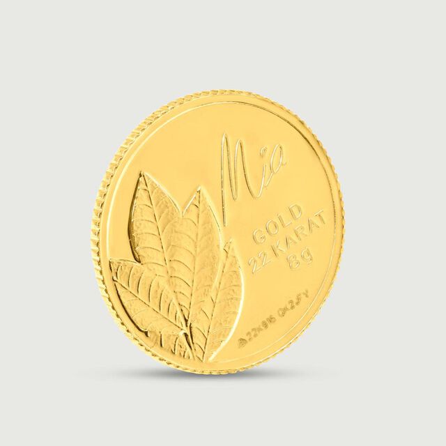 8 GM 22 Karat Sublime Mango Leaf Gold Coin,,hi-res image number null