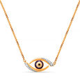14KT Yellow Gold Evil Eye Necklace With Diamonds,,hi-res view 3