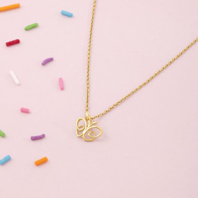 Happy Butterfly Gold Pendant,,hi-res image number null
