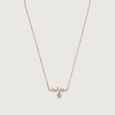 14KT Rose Gold Heartbeat Diamond Pendant With Chain,,hi-res view 3