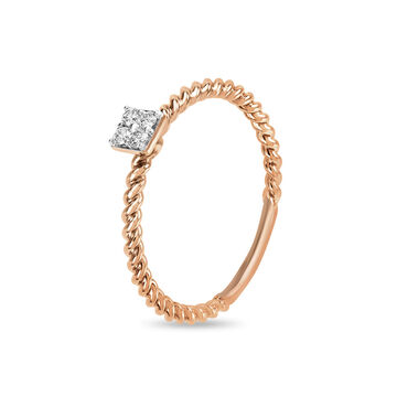14 KT Rose Gold Charming Diamond Ring