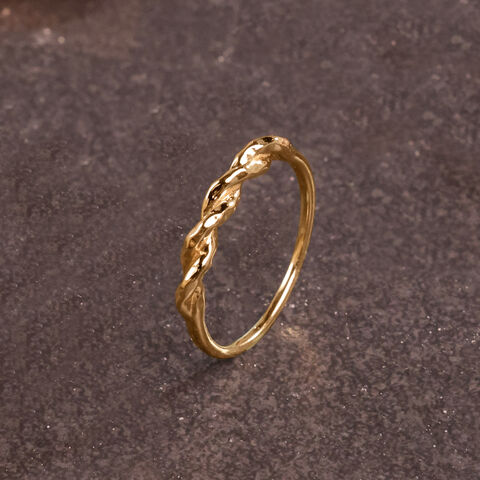 Braided Twist Gold Ring