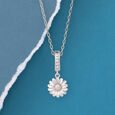 Cheerful Bloom Pearl Silver Pendant,,hi-res view 1