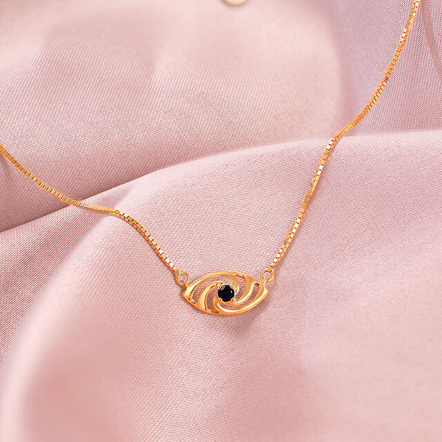 14KT Yellow Gold Divine Evil Eye Necklace,,hi-res image number null