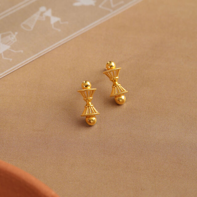 Ancestral Charms 22KT Gold Stud Earrings,,hi-res image number null