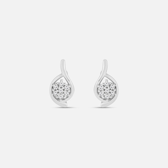 Delicate Bloom Silver Stud Earrings,,hi-res image number null