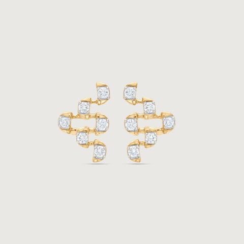 Linked Balance Diamond Stud Earrings