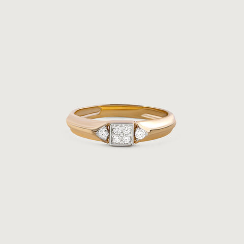 Square Game Gold & Diamond Finger Ring for Men