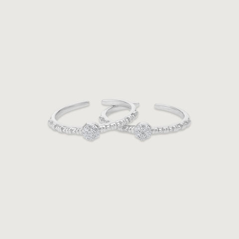 Classic Halo Silver Toe Rings