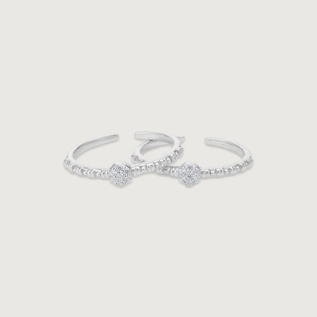 Classic Halo Silver Toe Rings,,hi-res image number null