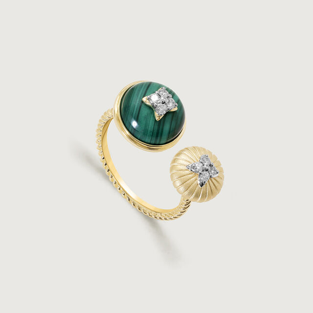 14KT Green Goddess Diamond and Malachite Ring,,hi-res image number null