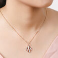 14Kt Rose Gold Rhombus-Shaped Glamorous Diamond Pendant,,hi-res view 1