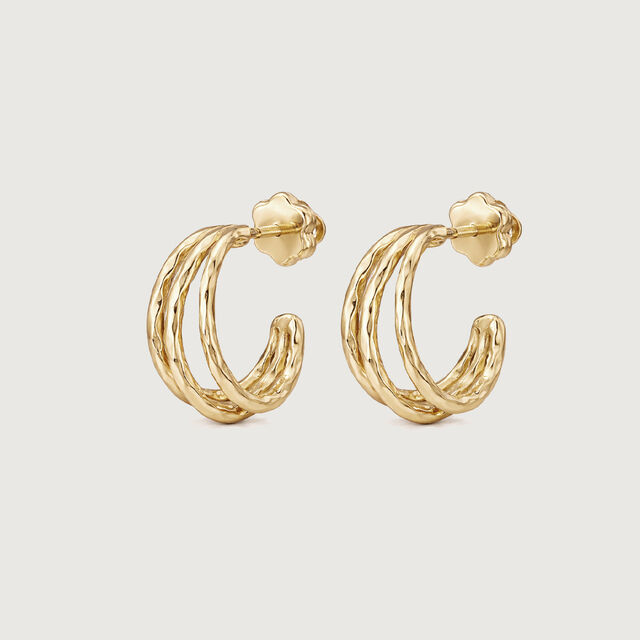 Triple Curve Gold Hoop Earrings,,hi-res image number null