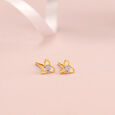 Trinity Bloom 14 Kt Gold and Diamond Stud Earrings,,hi-res view 1