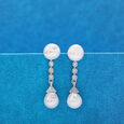 Classic Pearl Silver Drop Earrings,,hi-res view 1