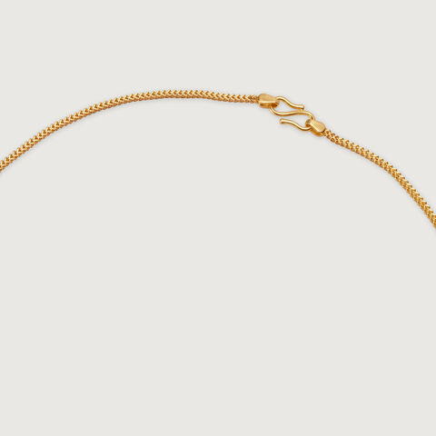 22KT Yellow Gold Effulgent Subtle Heart Carved Motif Gold Chain