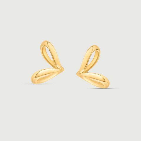 Sassy Twirl Gold Stud Earrings