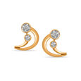 Mamma Mia 14 KT Yellow Gold Luna Love  Stud Earrings,,hi-res view 4