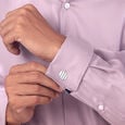 Hexa Groove Silver Cufflinks,,hi-res view 2
