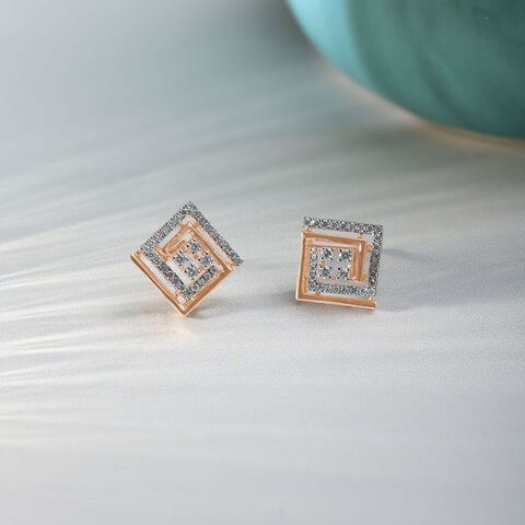 Glam Grid Diamond Earrings