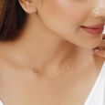 Minimal 14KT Yellow Gold Multi Pendant Necklace,,hi-res view 2