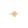14KT Yellow Gold Finger Ring With Hexagon Design,,hi-res view 1