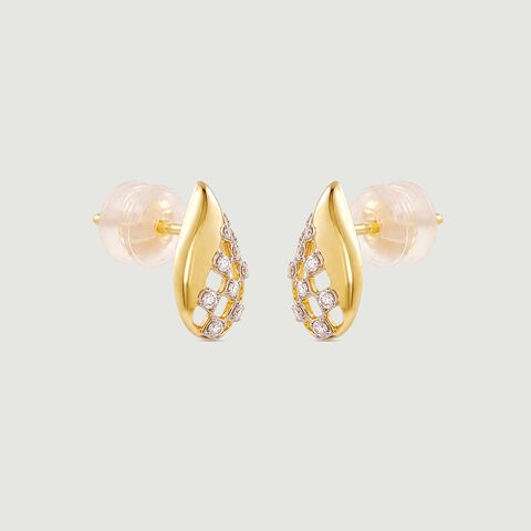 Luminous Checkered Diamond Stud Earrings