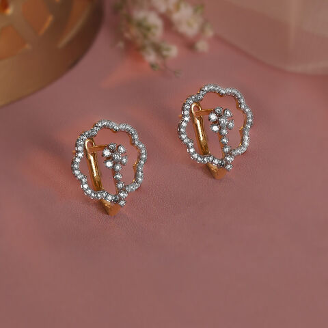 Radiant Grace Gold & Diamond Hoop Earrings