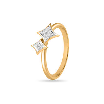 14KT Yellow Gold Star Struck Diamond Ring