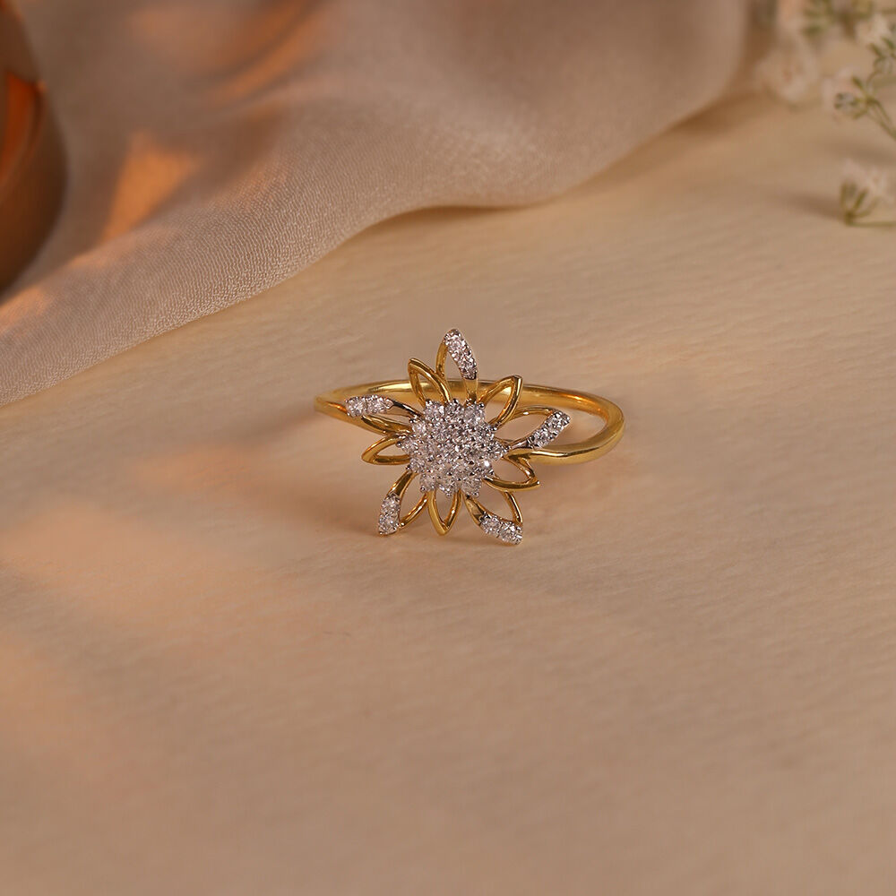 Buy Garden Glow Gold Diamond Finger Ring Online Mia by Tanishq