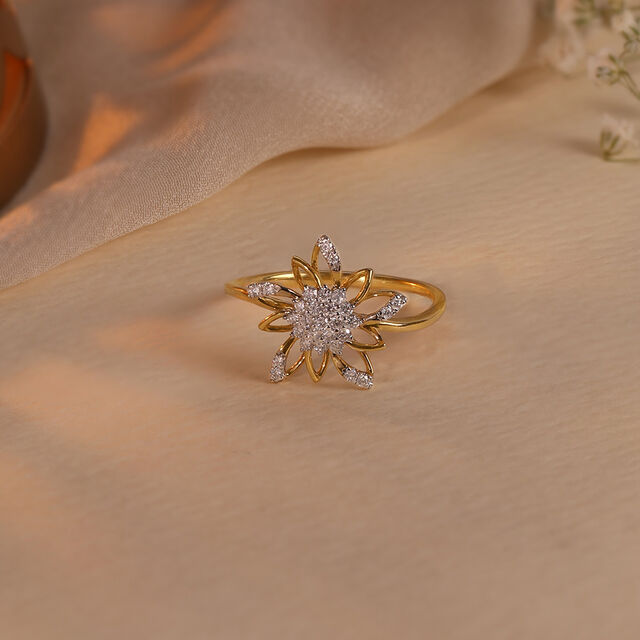 Garden Glow Gold & Diamond Finger Ring,,hi-res image number null