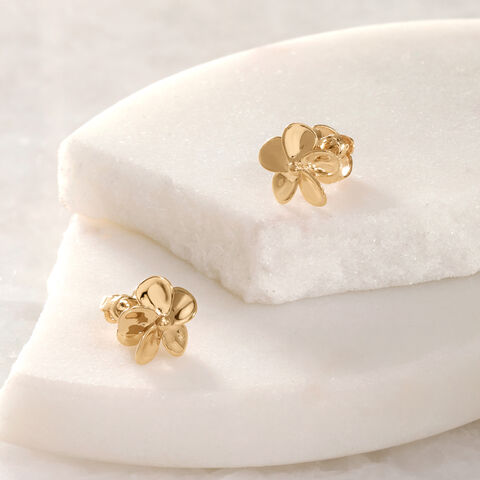 Bloom Petal Gold Stud Earrings