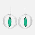 Green Enchantment Silver Hoop Earrings,,hi-res view 3