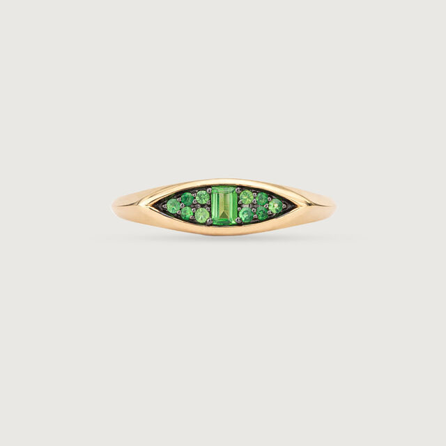 Sculpted Distinct Tsavorite Gold Ring,,hi-res image number null