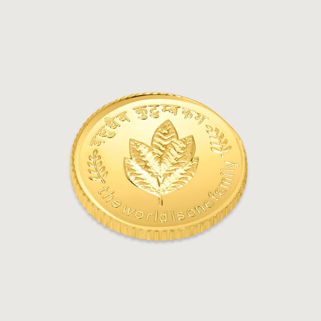 5 GM 24 Karat Mango Leaf Gold Coin,,hi-res image number null