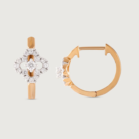 Elegant Radiant Gold & Diamond Hoop Earrings